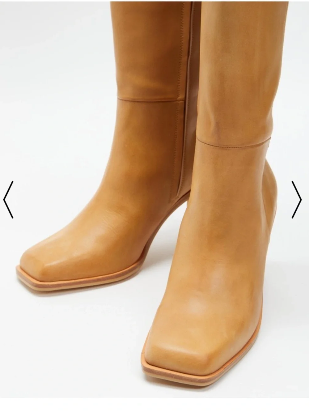 Sol Sana Eon Knee High Boots Tan Leather heels shoes Revolve 40 9